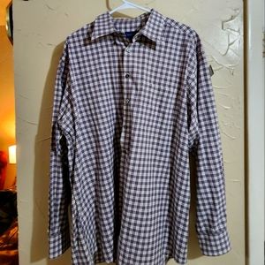 SCOTT BARBER DRESS SHIRT BUTTON DOWN PLAID SIZE XL